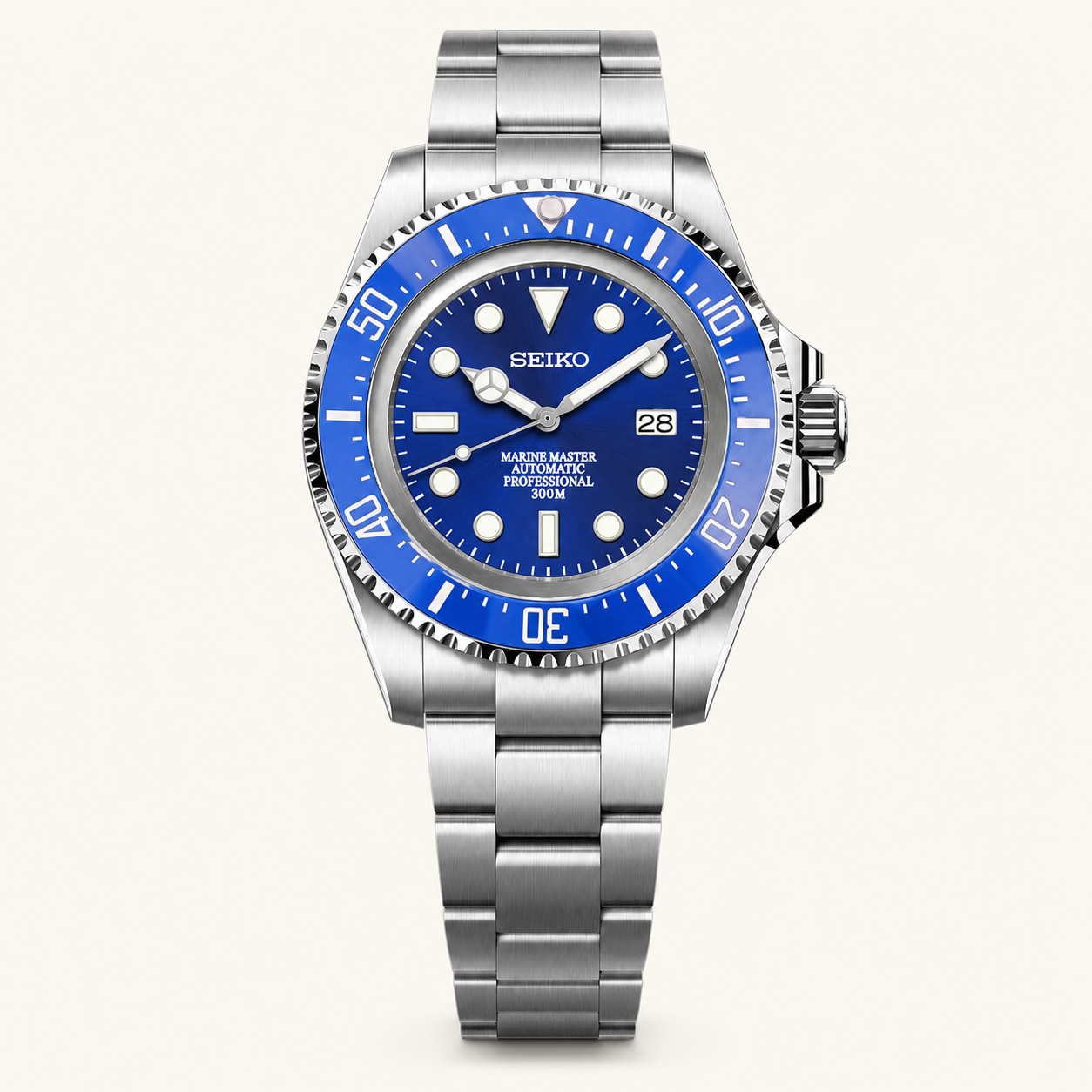 Seiko Mod Submariner 44mm XL – Smurf watch