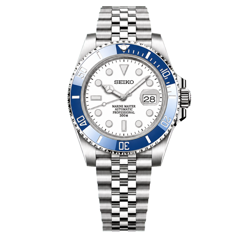 Seiko Mod Submariner Diver - Bright Classic Blue watch