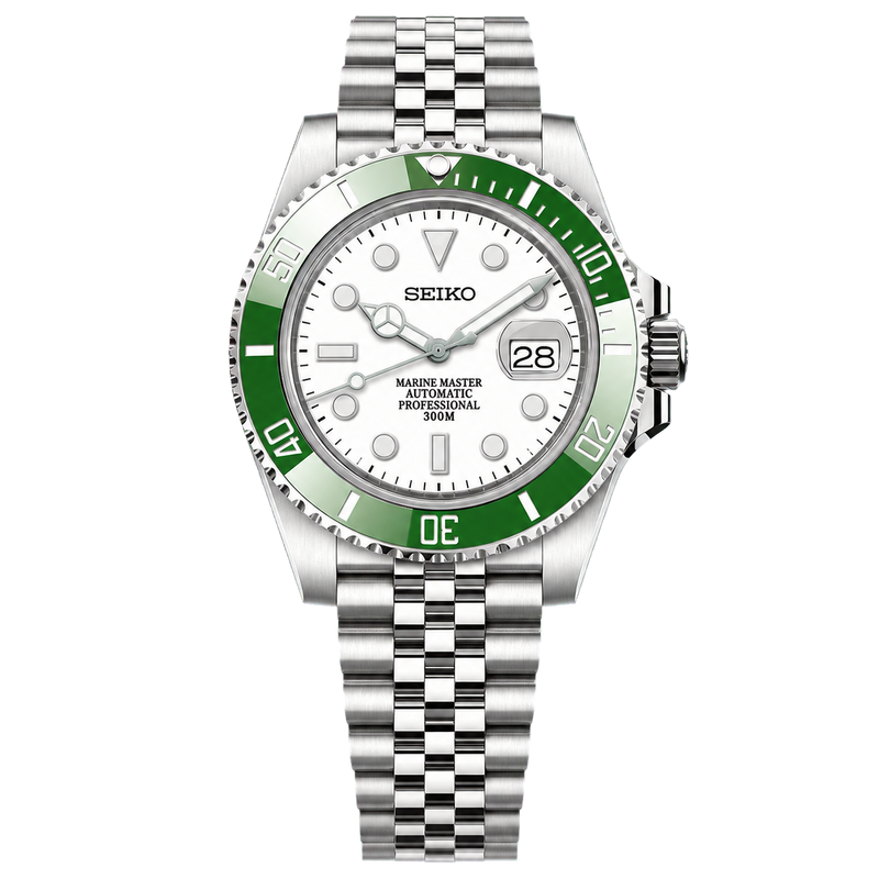 Seiko Mod Submariner Diver - Bright Classic Green watch