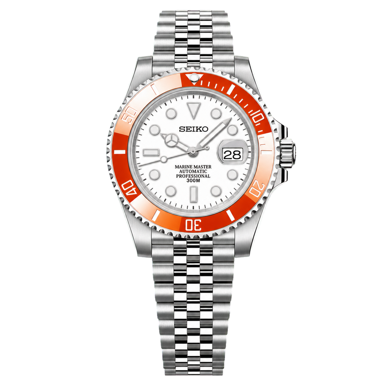 Seiko Mod Submariner Diver - Bright Orange watch