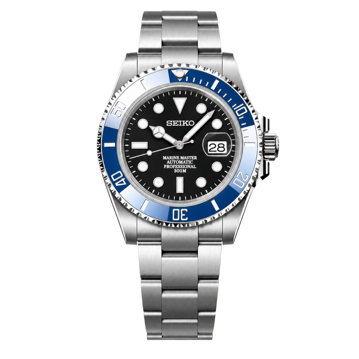 Seiko Mod Submariner Diver - Classic Blue watch