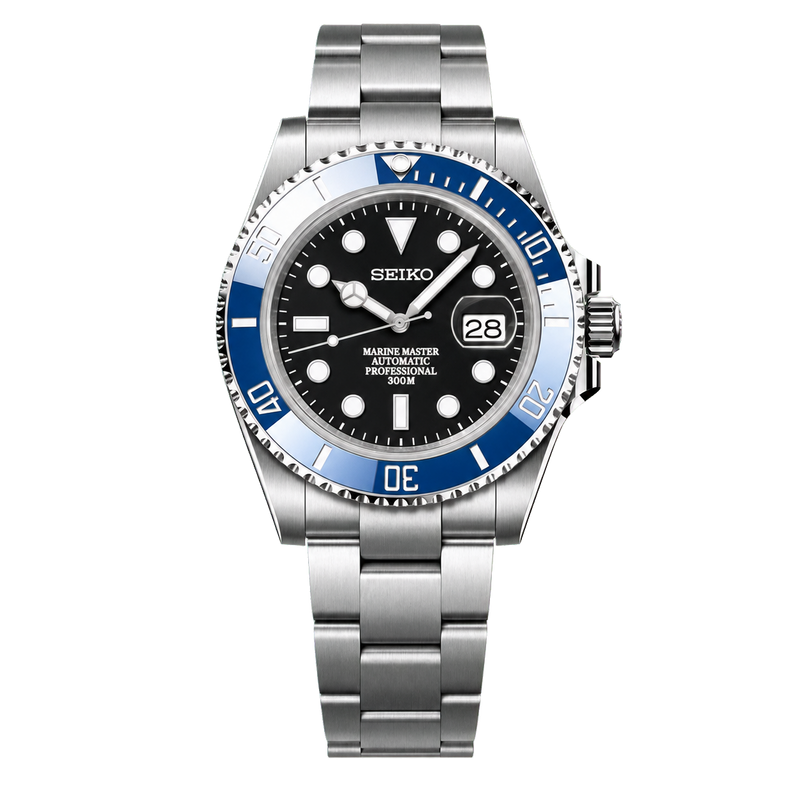Seiko Mod Submariner Diver - Classic Blue watch