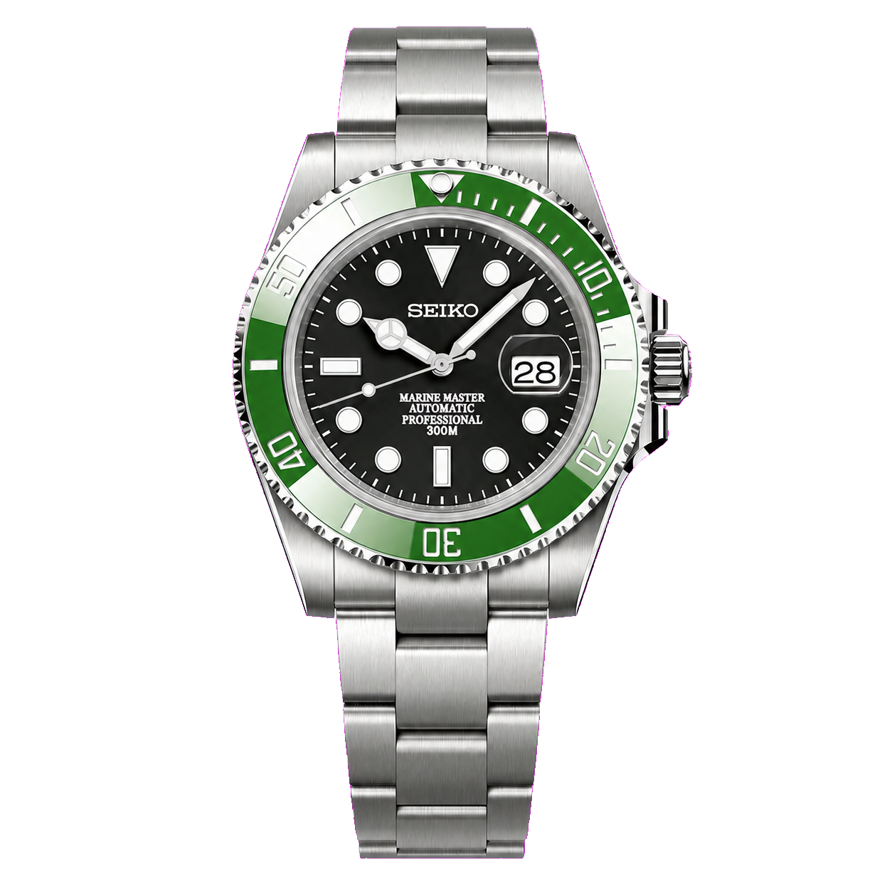 Seiko Mod Submariner Diver - Classic Green watch