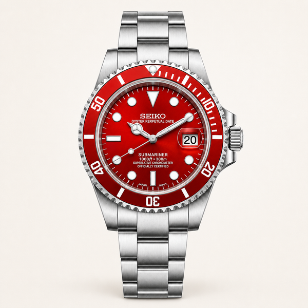 Seiko Mod Submariner – Red Sub Vintage