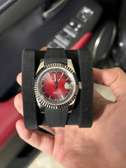 Crimson Sunburst red radial dial front view