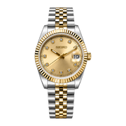 Seiko Mod Datejust Gold Diamond Dial Two-Tone transparent product view