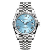 Seiko Mod Datejust – Sky Blue Roman Dial transparent product view