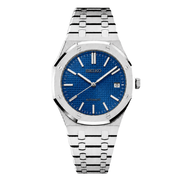 Seiko Mod Royal Oak – Cadran Tapisserie Bleu