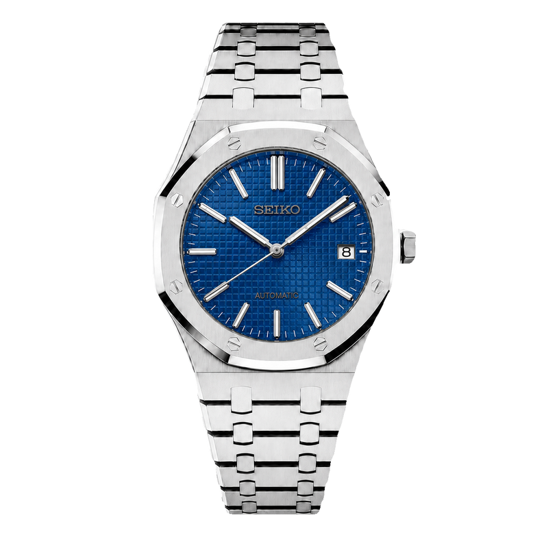 Seiko Mod Royal Oak – Blue Tapisserie Dial transparent product view
