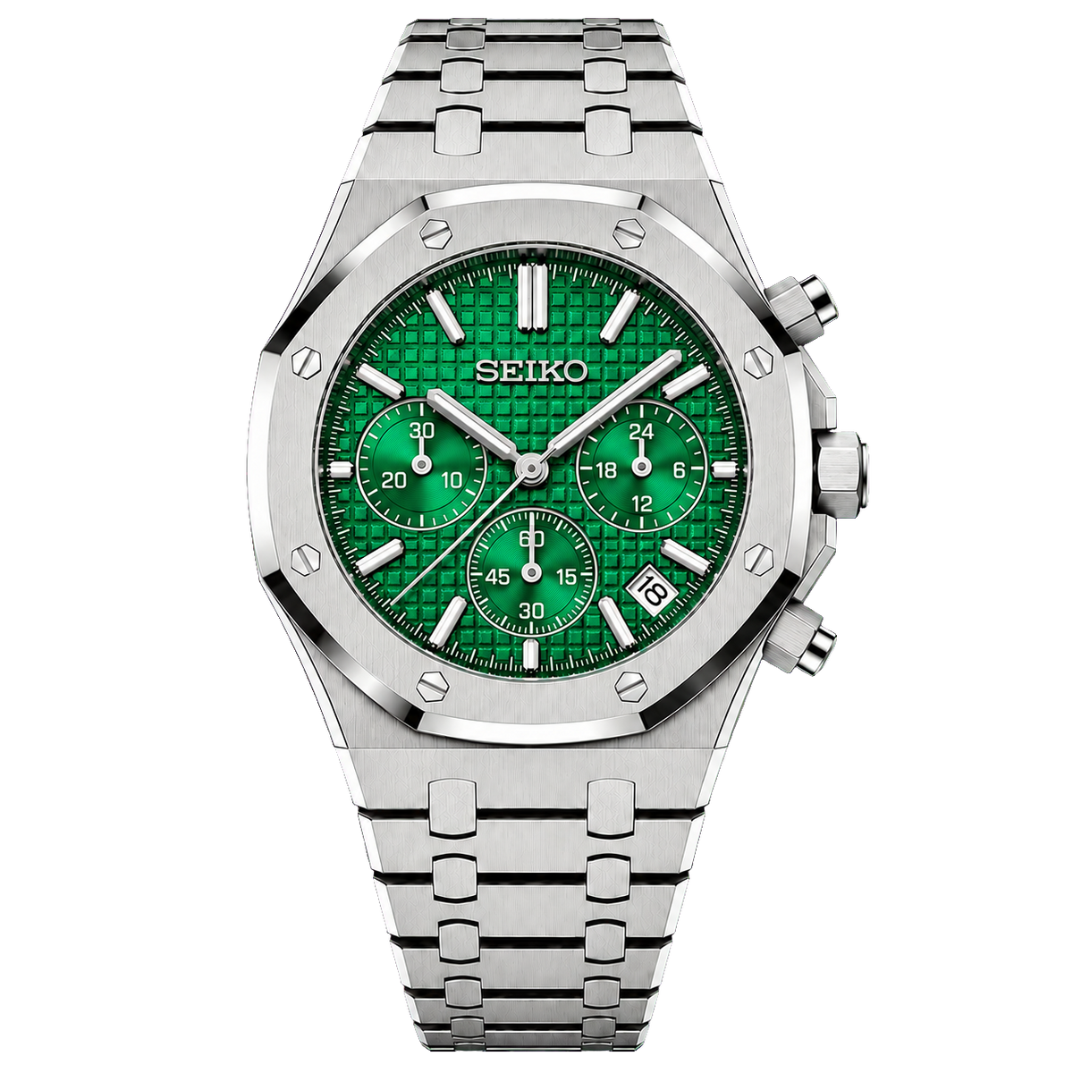 Seiko Mod Royal Oak Chronograph – Emerald Green transparent product view