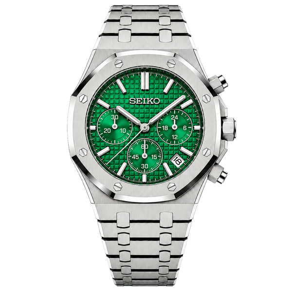 Seiko Mod Royal Oak Chronograph – Emerald Green