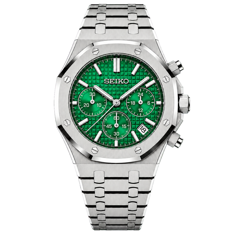Seiko Mod Royal Oak Chronograph – Emerald Green transparent product view
