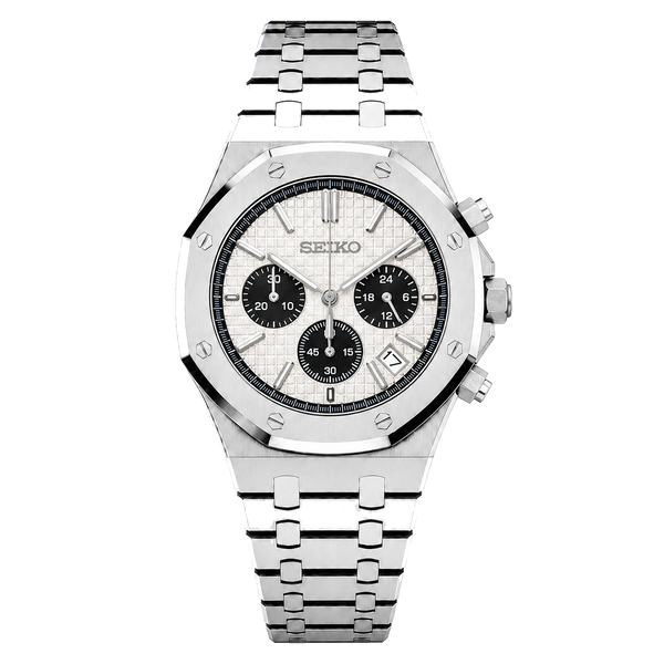 Seiko Mod Royal Oak Chronograph Panda Dial