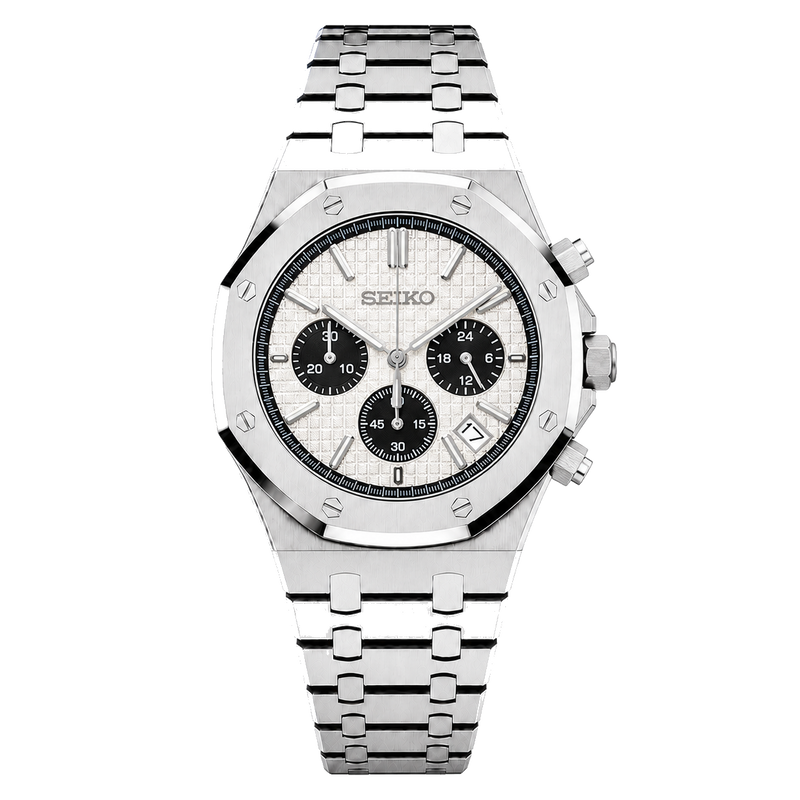 Seiko Mod Royal Oak Chronograph Panda Dial transparent product view