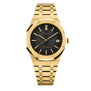 Seiko Mod Royal Oak Gold Black Tapisserie Dial transparent product view