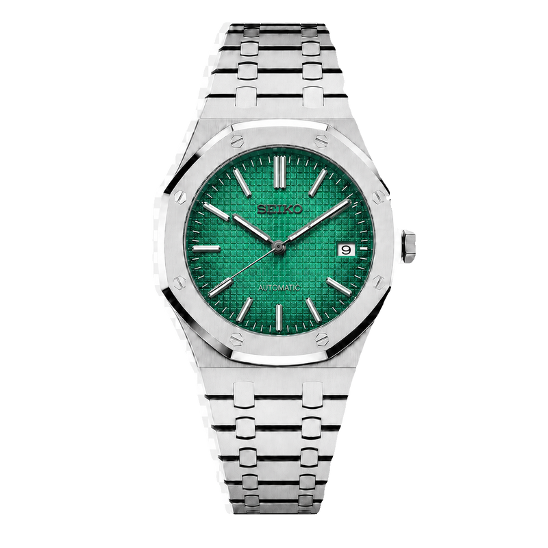 Seiko Mod Royal Oak - Green Tapisserie Dial transparent product view