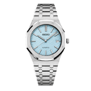 Seiko Mod Royal Oak Ice Blue Waffle Dial transparent product view