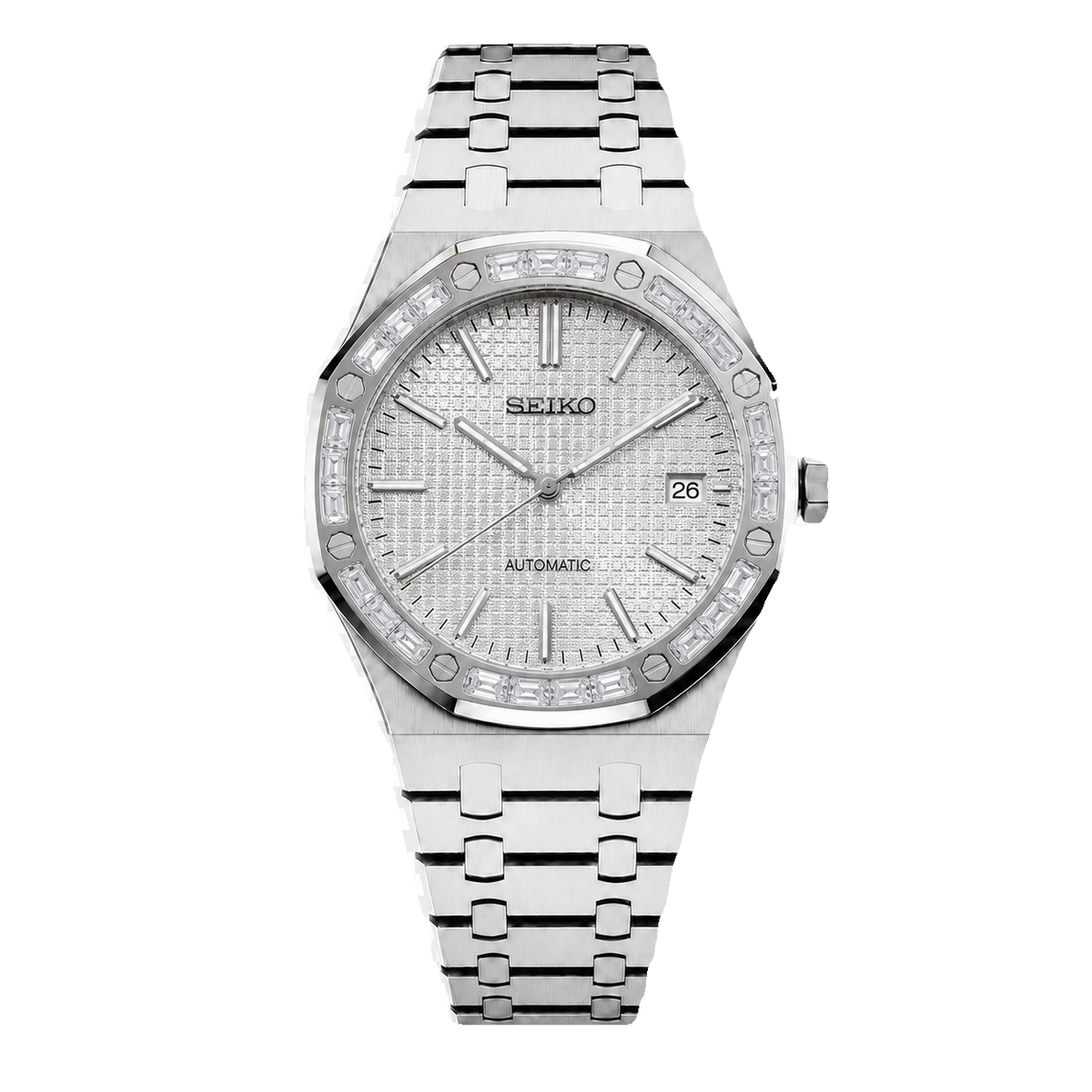 Seiko Mod Royal Oak – Silver Ice Bezel transparent product view
