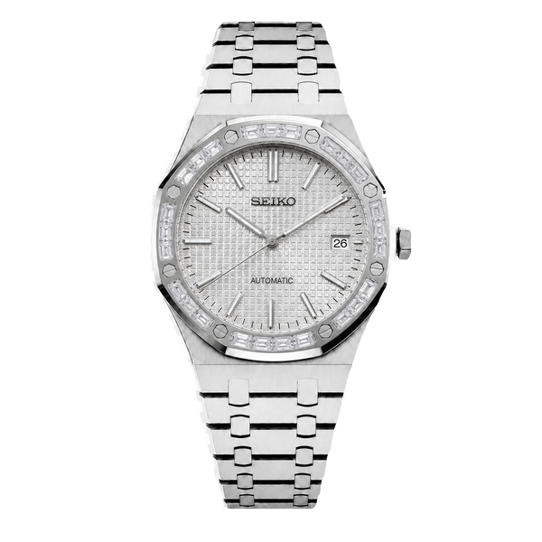 Seiko Mod Royal Oak – Silver Ice Bezel