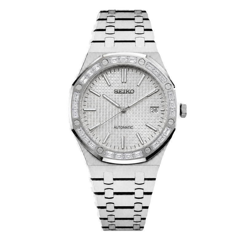 Seiko Mod Royal Oak – Silver Ice Bezel transparent product view