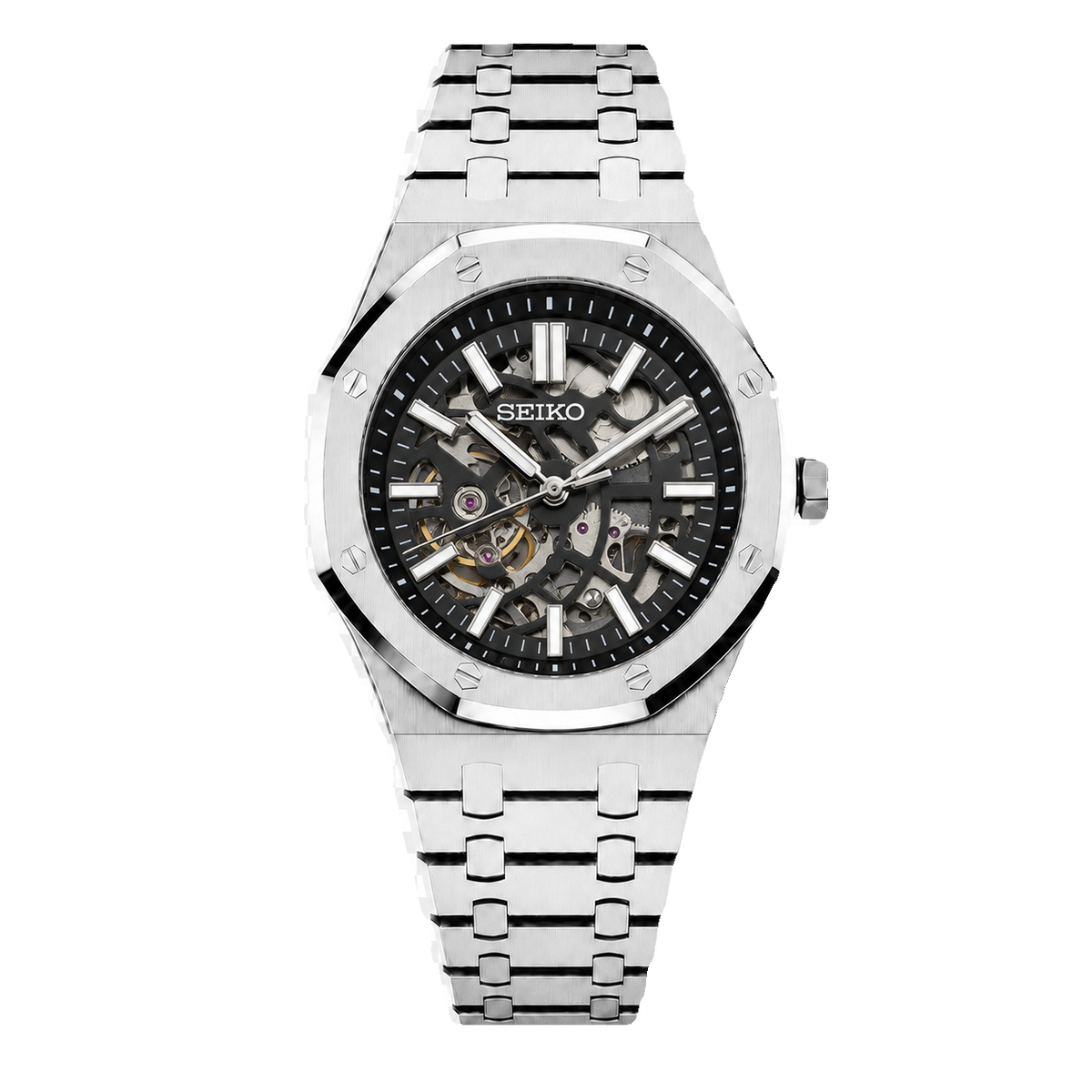 Seiko Mod Royal Oak – Skeleton Dial transparent product view