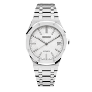 Seiko Mod Royal Oak – White/Silver Tapisserie Dial transparent product view