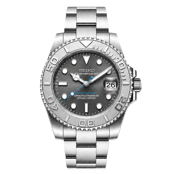 Seiko Mod Yacht-Master - Rhodium Grey | YachtDiver Arctic Frost