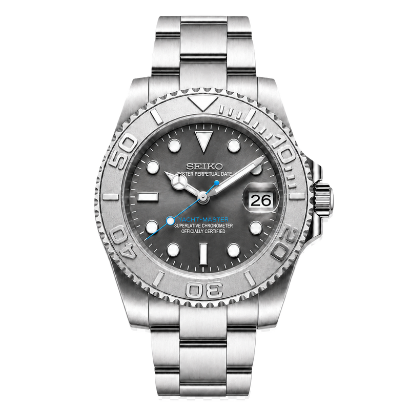 Seiko Mod Yacht-Master - Rhodium Grey | YachtDiver Arctic Frost