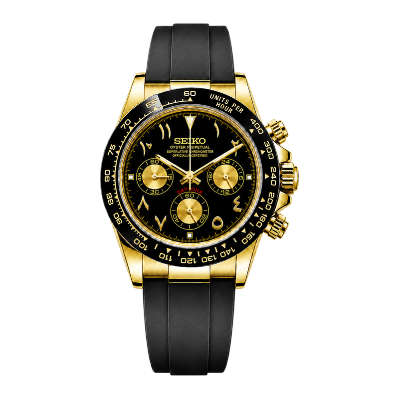 Seiko Mod Daytona - Gold Arabic Dial