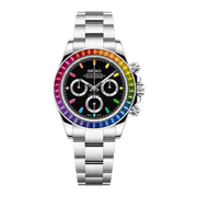 Seiko Mod Daytona – Rainbow Black Dial transparent product view