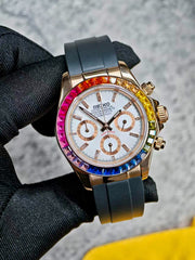 Seiko Mod Daytona – Rainbow White Dial (Rose Gold) supplier view