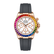 Seiko Mod Daytona – Rainbow White Dial (Rose Gold) transparent product view