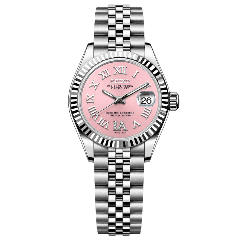 Seiko Mod Ladyjust – Pink Roman Dial transparent product view