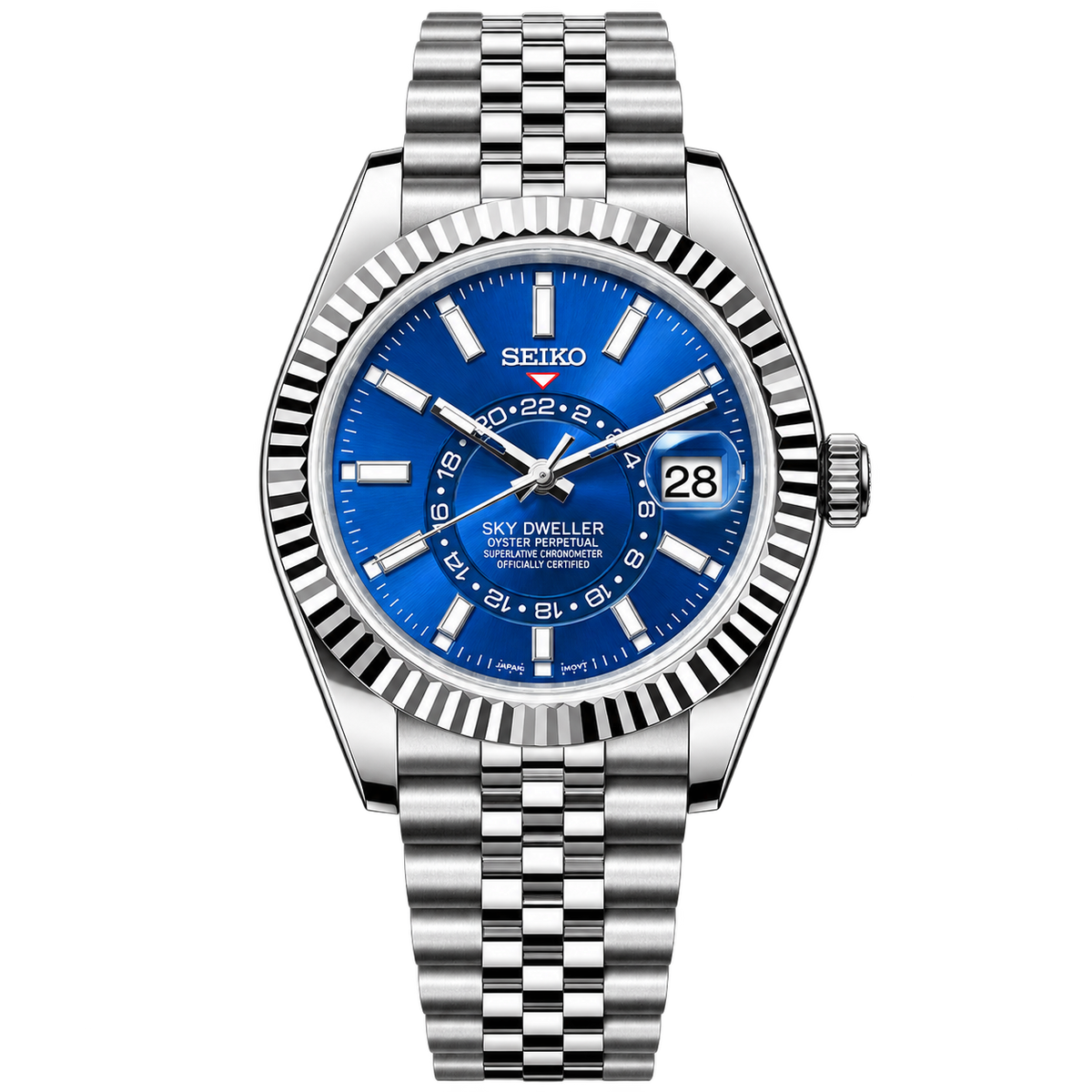 Seiko Mod Sky-Dweller – Blue Jubilee transparent product view