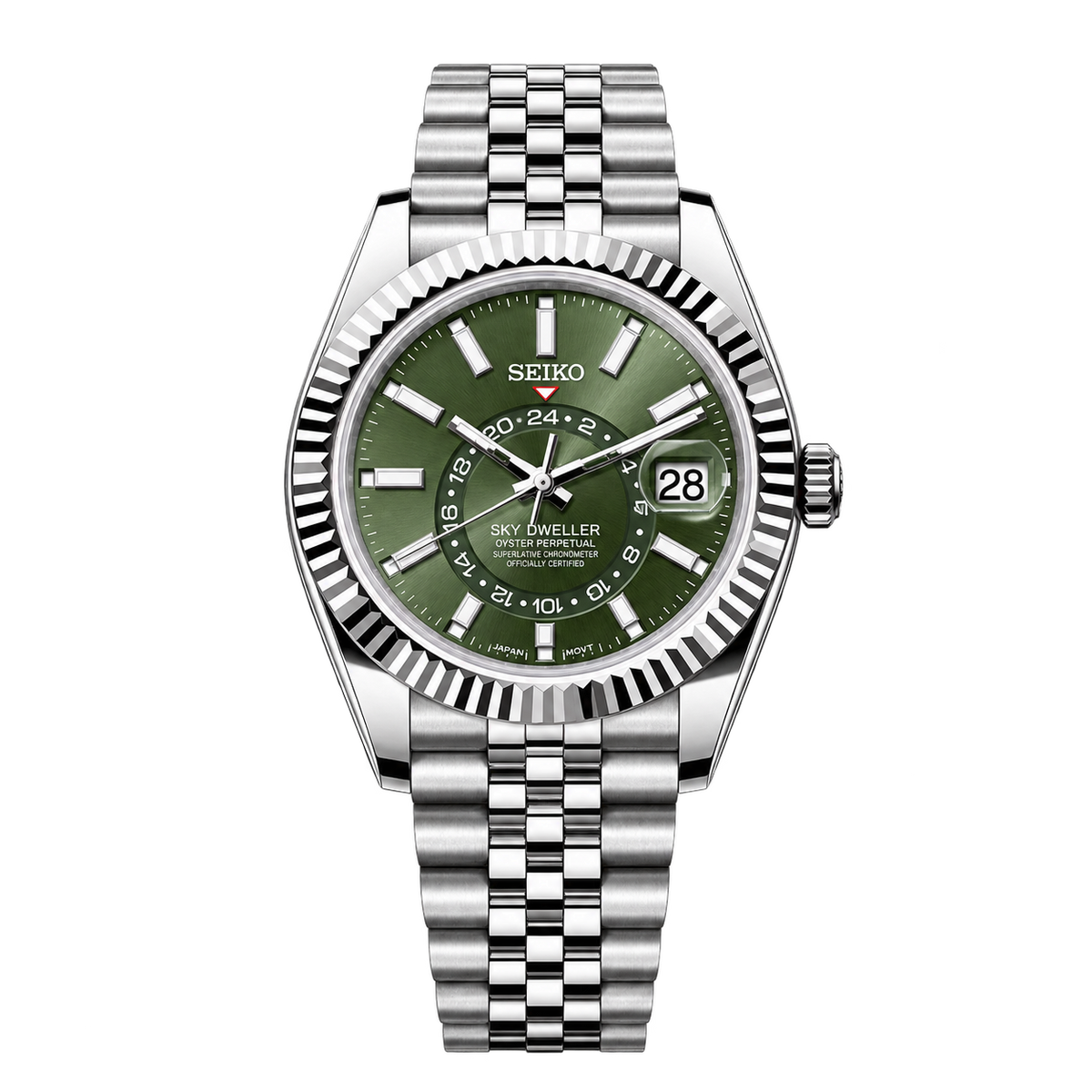 Seiko Mod Sky-Dweller – Olive Green Jubilee transparent product view