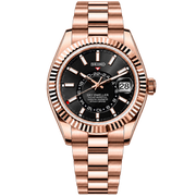 Seiko Mod Sky-Dweller – Rose Gold Black Dial transparent product view