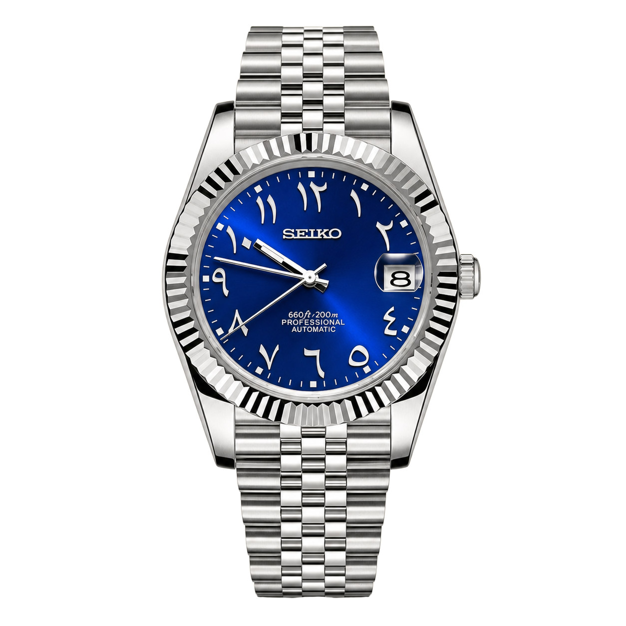 Seiko Mod Datejust - Royal Blue Arabic Dial watch