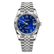 Seiko Mod Datejust - Royal Blue Arabic Dial watch
