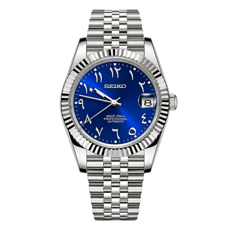 Seiko Mod Datejust - Royal Blue Arabic Dial watch