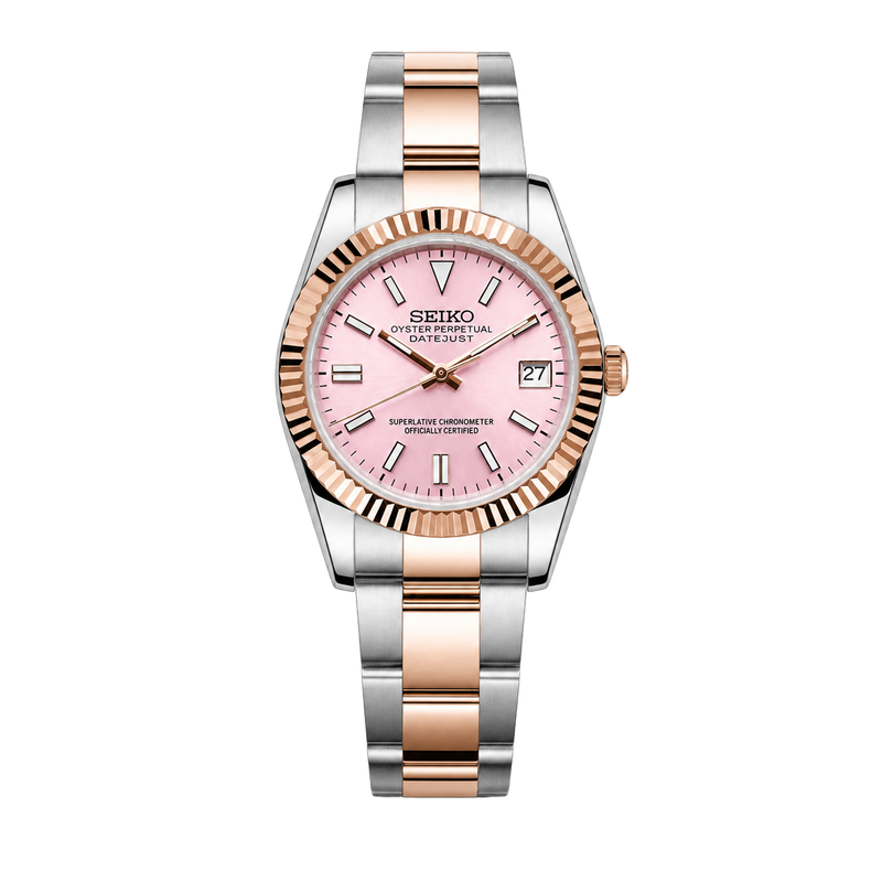 Seiko Mod Datejust – Baby Pink Two Tone watch