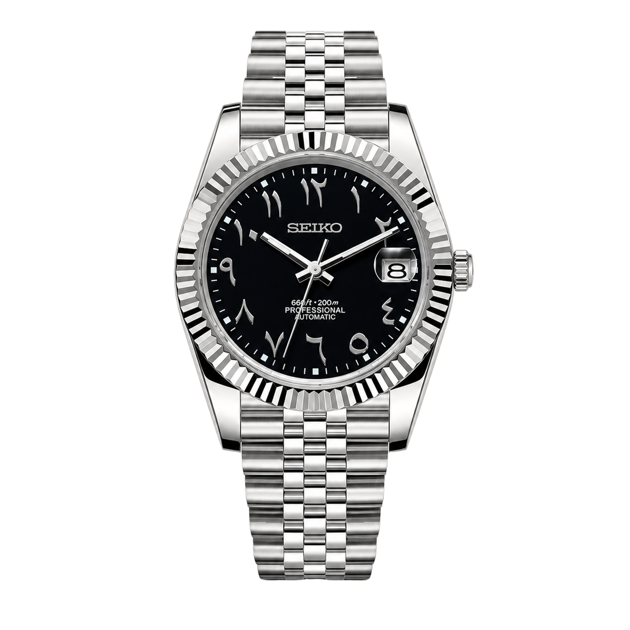 Seiko Mod Datejust - Black Arabic Dial watch