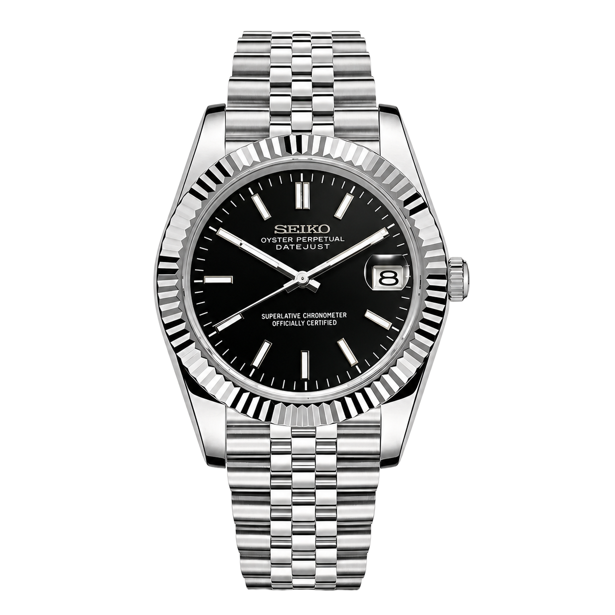 Seiko Mod Datejust – Black Dial watch