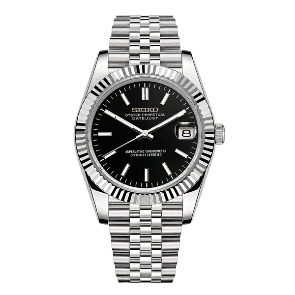 Seiko Mod Datejust – Cadran noir