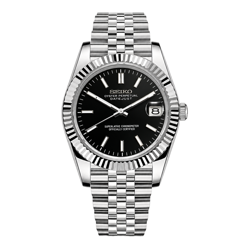 Seiko Mod Datejust – Black Dial watch