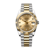 Seiko Mod Datejust – Gold Diamond Dial (Two-Tone) watch