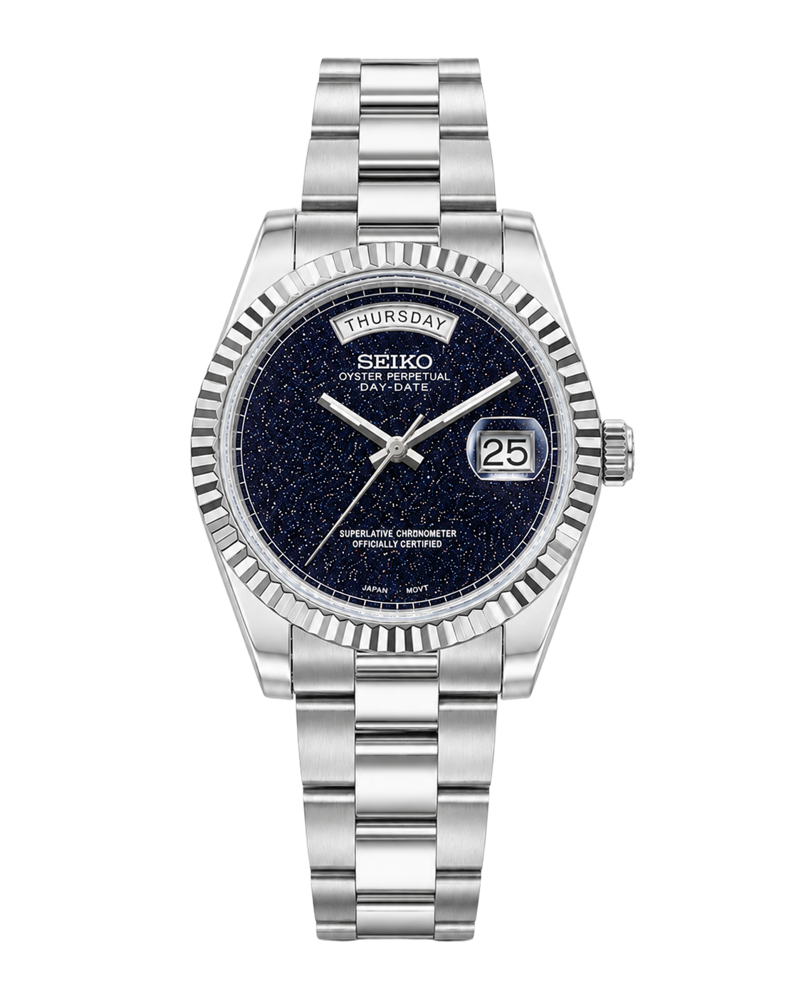 Seiko Mod Datejust – Blue Galaxy Dial watch