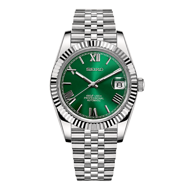 Seiko Mod Datejust – Green Roman Dial watch