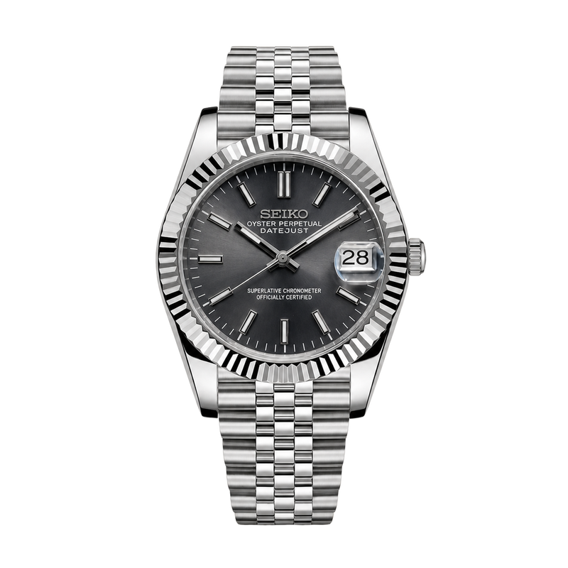 Seiko Mod Datejust – Rhodium Dial watch