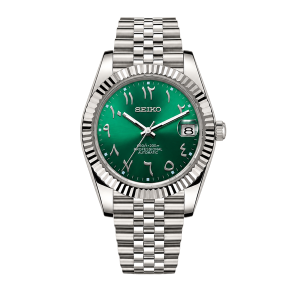 Seiko Mod Datejust - Cadran Arabe Vert Émeraude