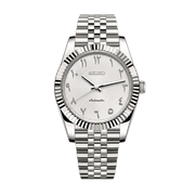 Seiko Mod Datejust – White Arabic Sunburst Dial watch